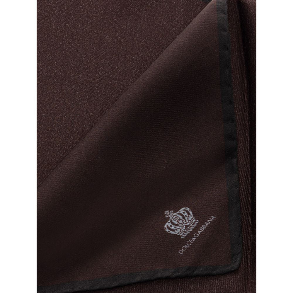 Brown Silk Pocket Square-Dolce & Gabbana-LabelTerrace.com