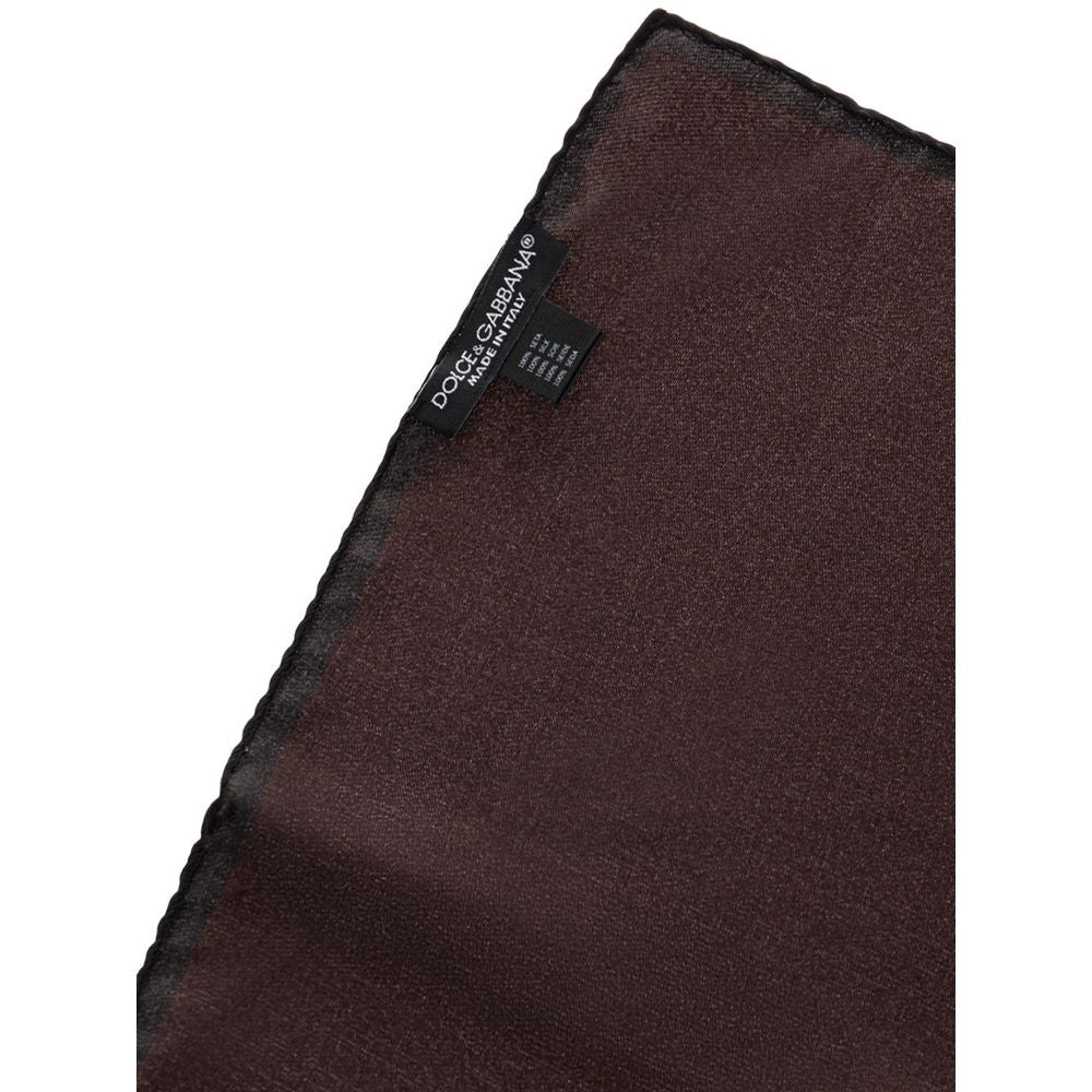 Brown Silk Pocket Square-Dolce & Gabbana-LabelTerrace.com
