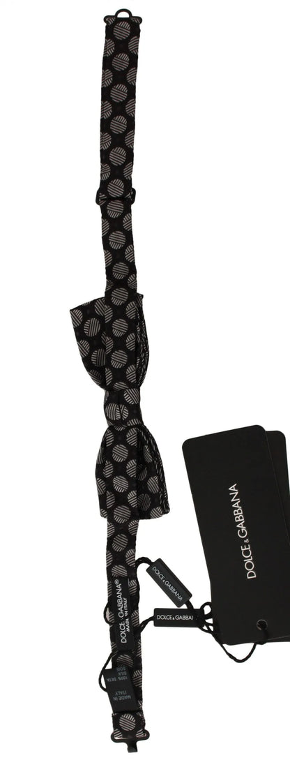 Brown Silk Polka Dot Jacquard Men Bow Tie Papillon-Dolce & Gabbana-LabelTerrace.com