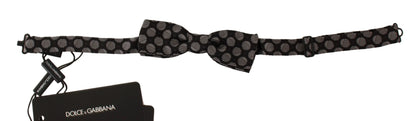 Brown Silk Polka Dot Jacquard Men Bow Tie Papillon-Dolce & Gabbana-LabelTerrace.com