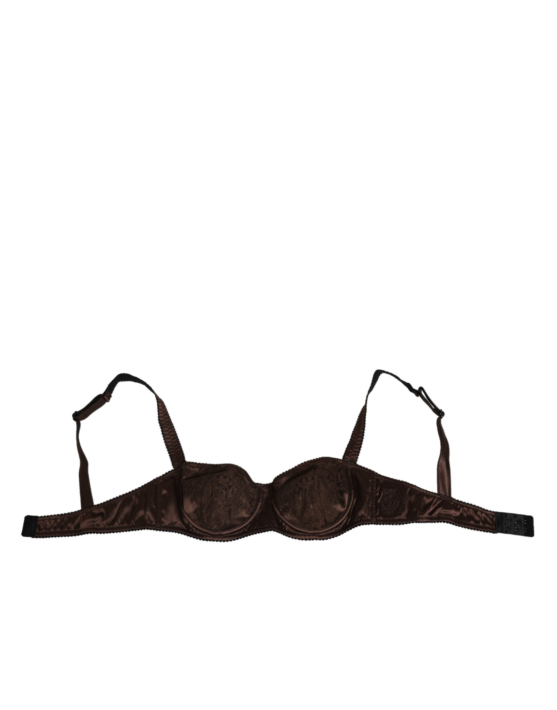 Brown Silk Underwired Balconette Bra Underwear