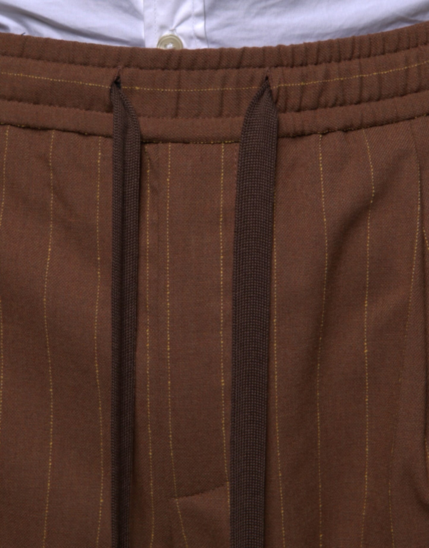 Brown Stripes Skinny Men Dress Pants-Dolce & Gabbana-LabelTerrace.com
