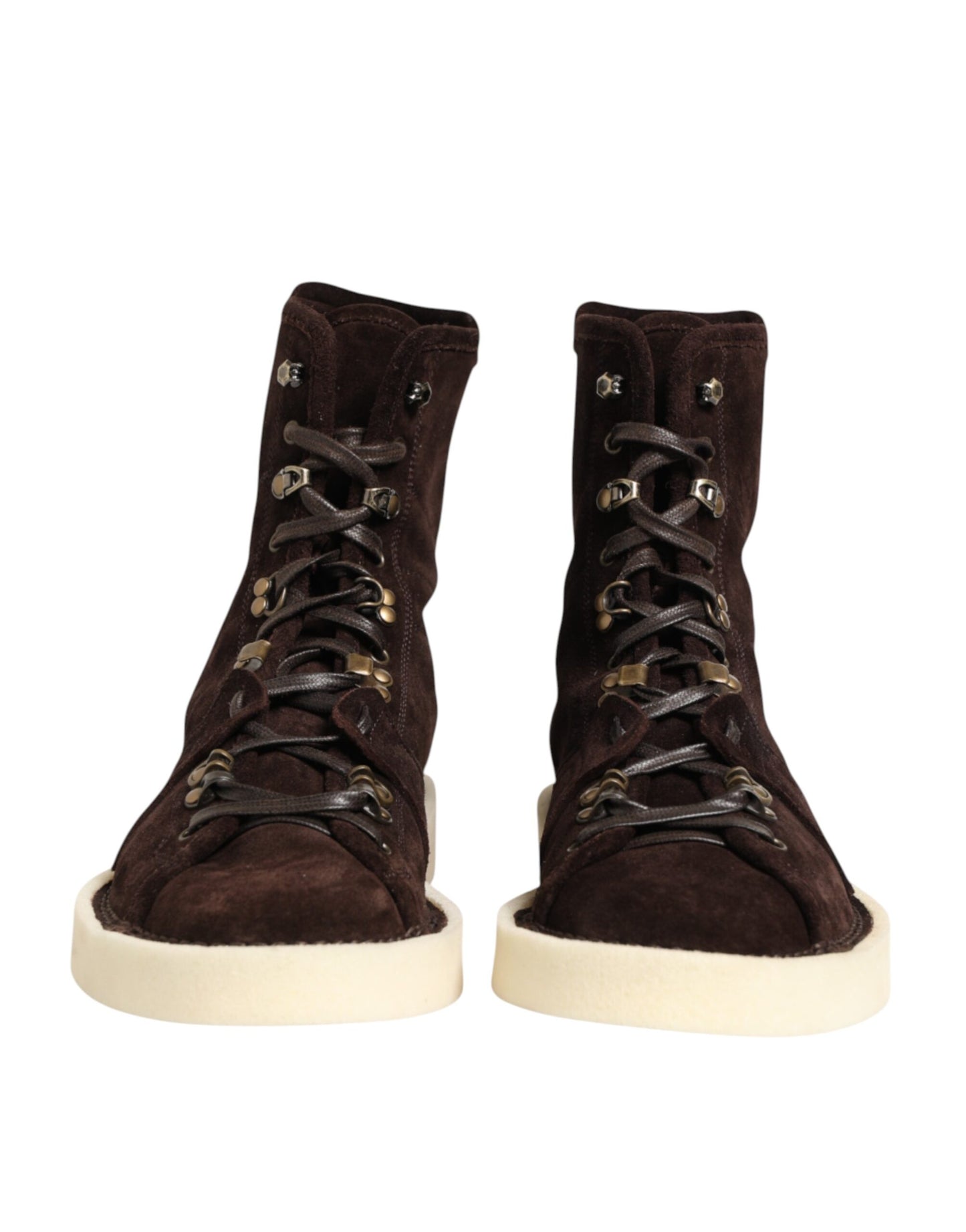 Brown Suede Lace Up Ankle Short Boots Shoes