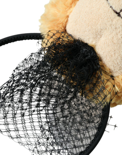 Brown Teddy Bear Gold Crystal Crown Hair Band Diadem-Dolce & Gabbana-LabelTerrace.com