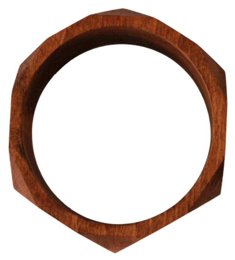 Brown Wooden Branded Bracelet-Costume National-LabelTerrace.com