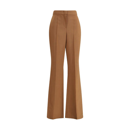 Brown Wool Flared Pants