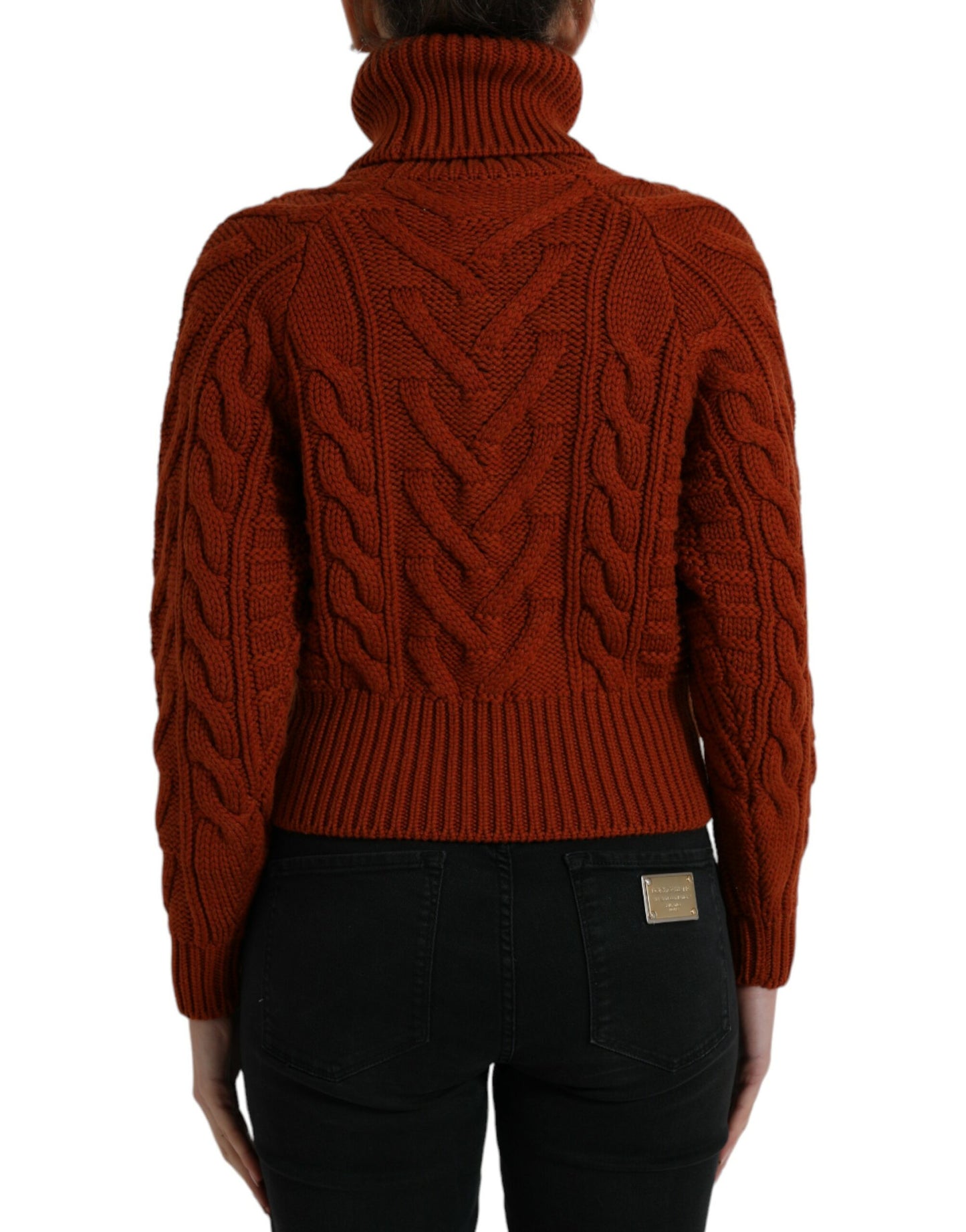 Brown Wool Knit Turtleneck Pullover Sweater-Dolce & Gabbana-LabelTerrace.com