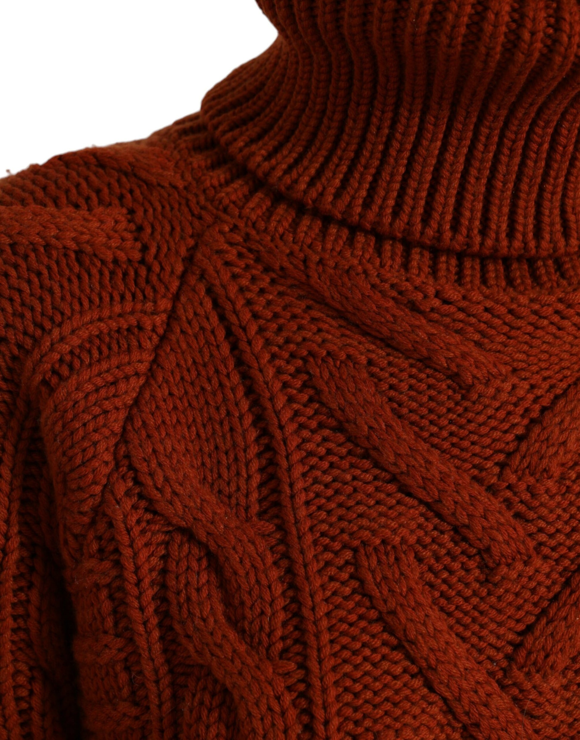 Brown Wool Knit Turtleneck Pullover Sweater-Dolce & Gabbana-LabelTerrace.com