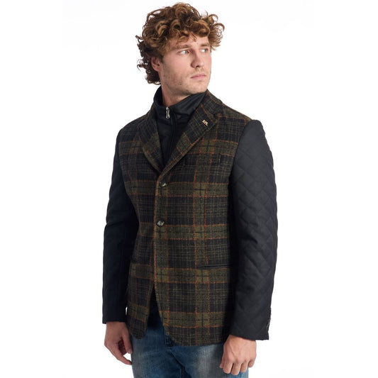 Brown Wool Men Jacket-Roberto Pepe Luxury-LabelTerrace.com
