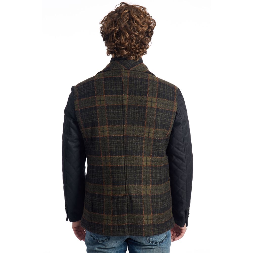 Brown Wool Men Jacket-Roberto Pepe Luxury-LabelTerrace.com