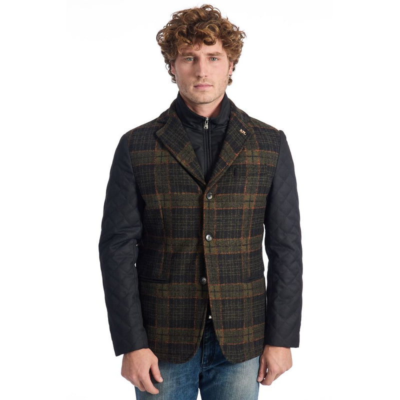 Brown Wool Men Jacket-Roberto Pepe Luxury-LabelTerrace.com
