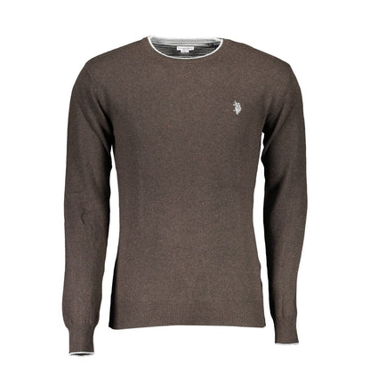Brown Wool Men Sweater-U.S. POLO ASSN.-LabelTerrace.com