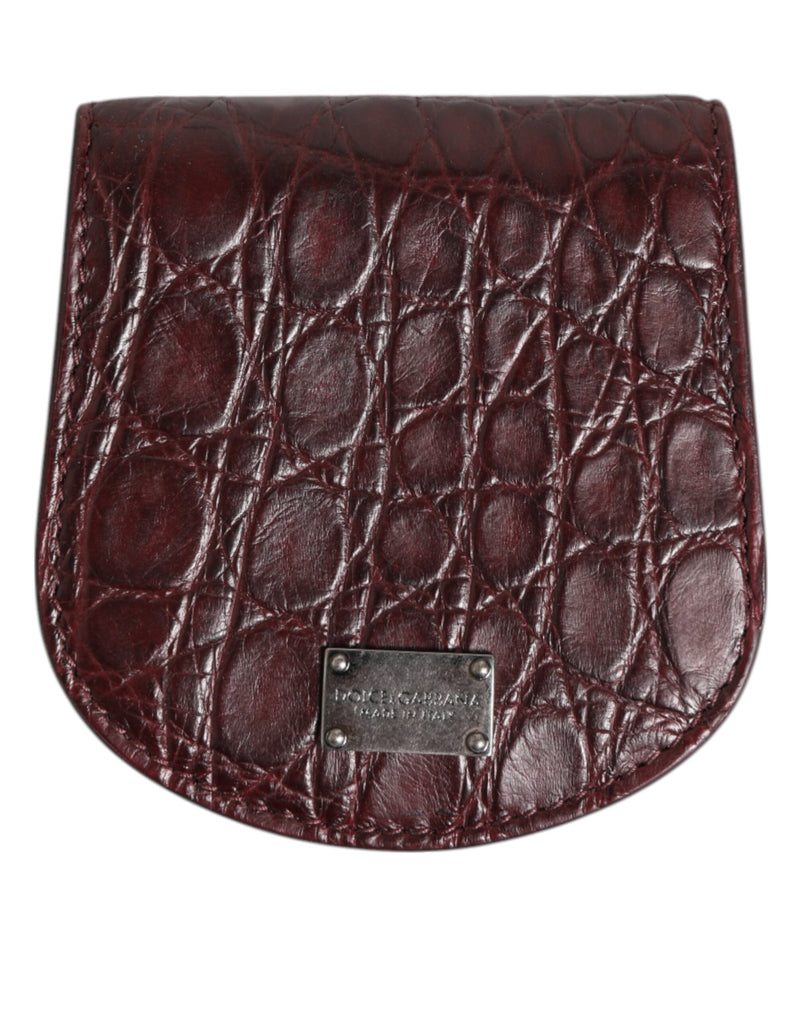 Burgundy Exotic Skin Coin Condom Case Holder Pocket Wallet-Dolce & Gabbana-LabelTerrace.com