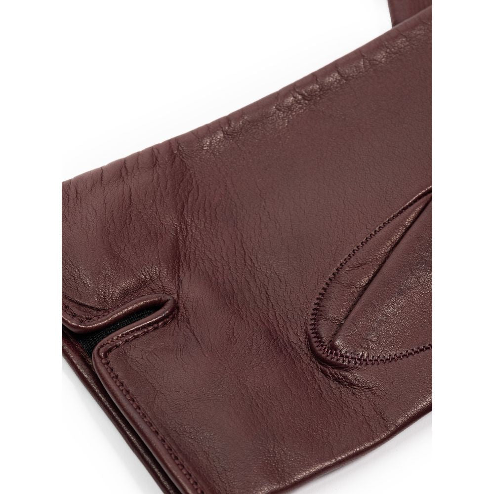 Burgundy Leather Glove-Dolce & Gabbana-LabelTerrace.com