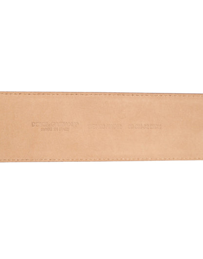 Burgundy Leather Gold Metal Buckle Women Belt-Dolce & Gabbana-LabelTerrace.com