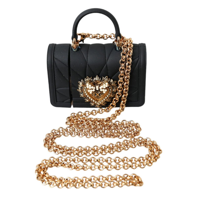 جراب أسود من السيليكون على شكل قلب مقدس وحقيبة يد لجهاز Airpod