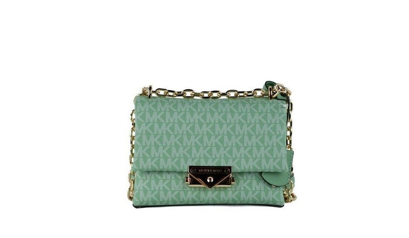 Cece Small Sea Green Signature PVC Convertible Flap Crossbody Bag-Michael Kors-LabelTerrace.com