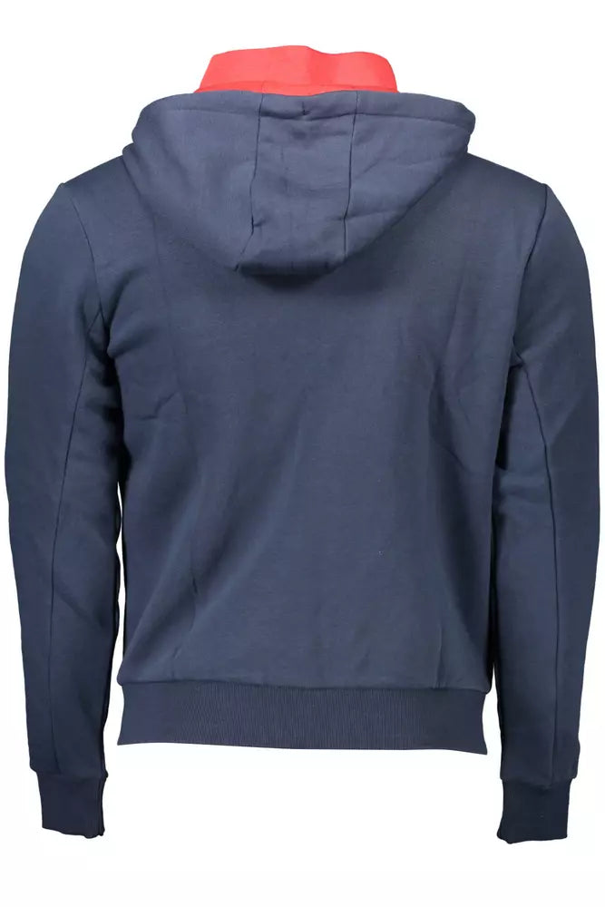 Chic Blue Hooded Zip Sweatshirt - Embroidered Detail-U.S. POLO ASSN.-LabelTerrace.com