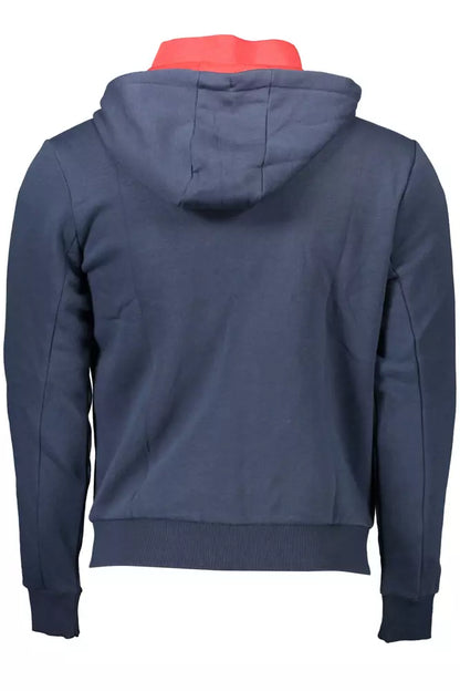 Chic Blue Hooded Zip Sweatshirt - Embroidered Detail-U.S. POLO ASSN.-LabelTerrace.com