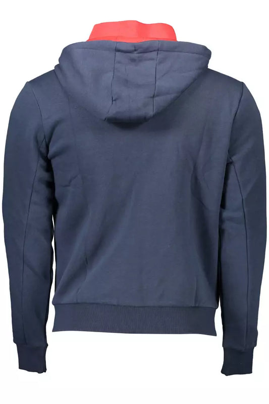 Chic Blue Hooded Zip Sweatshirt - Embroidered Detail-U.S. POLO ASSN.-LabelTerrace.com