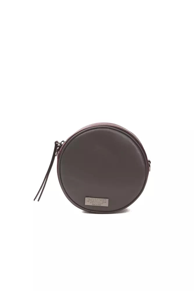Chic Burgundy Small Oval Crossbody Bag-Pompei Donatella-LabelTerrace.com