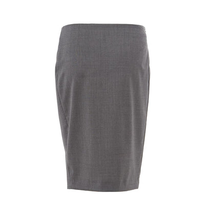 Chic Gray Wool Pencil Skirt-Lardini-LabelTerrace.com