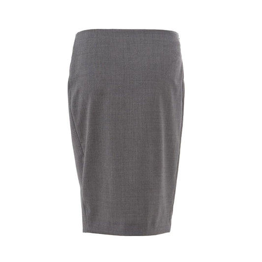 Chic Gray Wool Pencil Skirt-Lardini-LabelTerrace.com