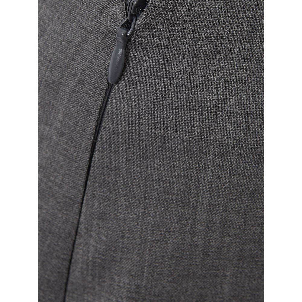 Chic Gray Wool Pencil Skirt-Lardini-LabelTerrace.com