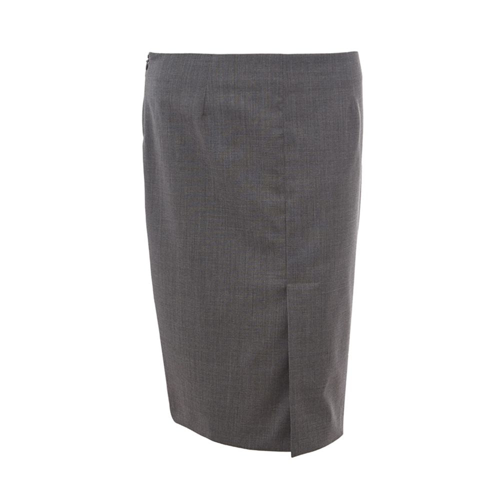 Chic Gray Wool Pencil Skirt-Lardini-LabelTerrace.com