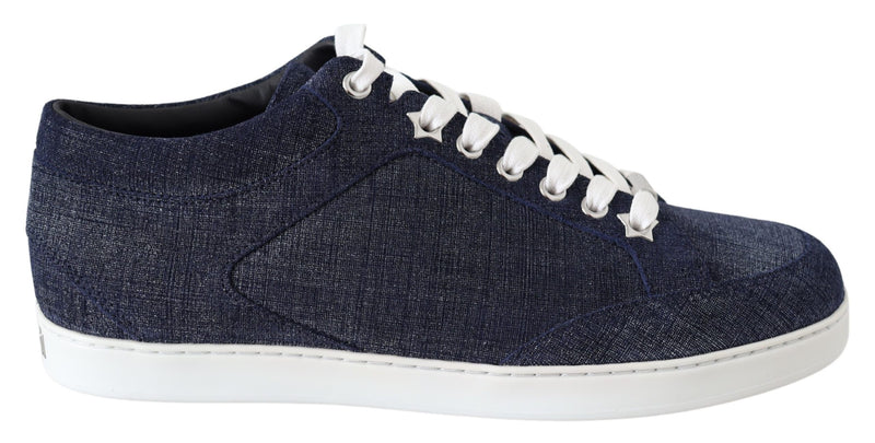 Chic Slip-On Blue Denim Suede Sneakers-Jimmy Choo-LabelTerrace.com