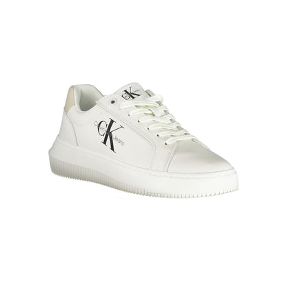 Chic White Lace-Up Sneakers with Contrast Details-Calvin Klein-LabelTerrace.com