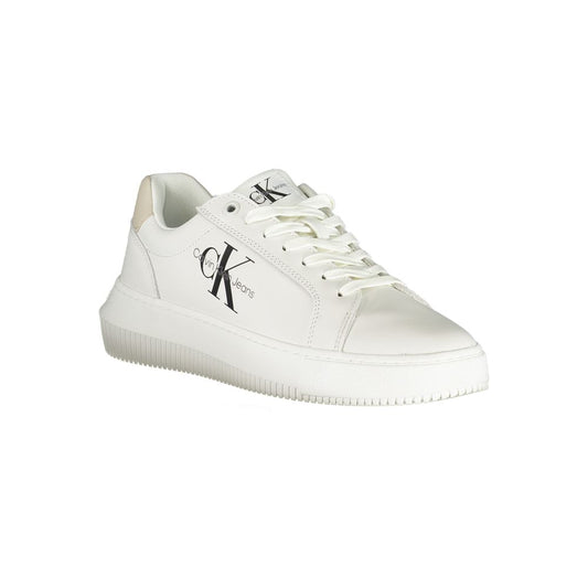 Chic White Lace-Up Sneakers with Contrast Details-Calvin Klein-LabelTerrace.com