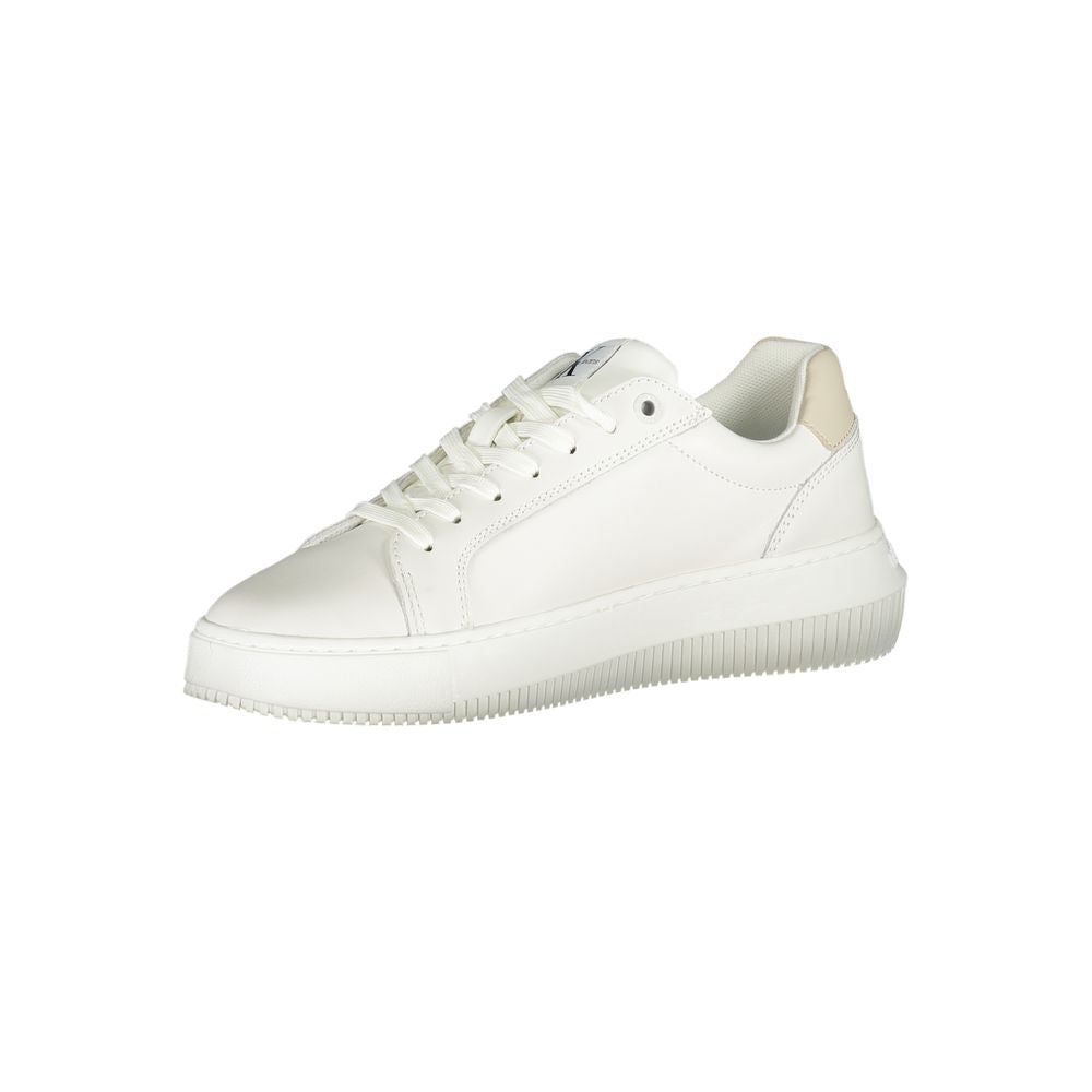 Chic White Lace-Up Sneakers with Contrast Details-Calvin Klein-LabelTerrace.com