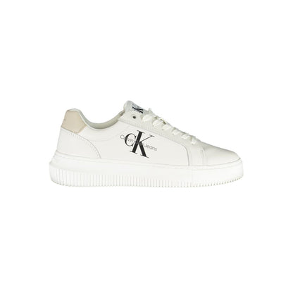 Chic White Lace-Up Sneakers with Contrast Details-Calvin Klein-LabelTerrace.com