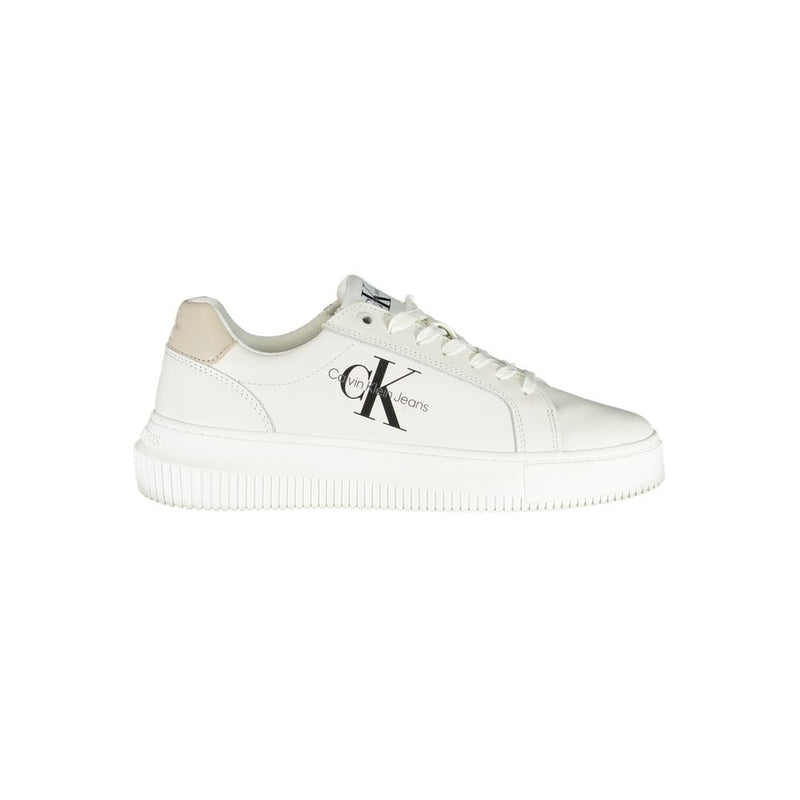 Chic White Lace-Up Sneakers with Contrast Details-Calvin Klein-LabelTerrace.com