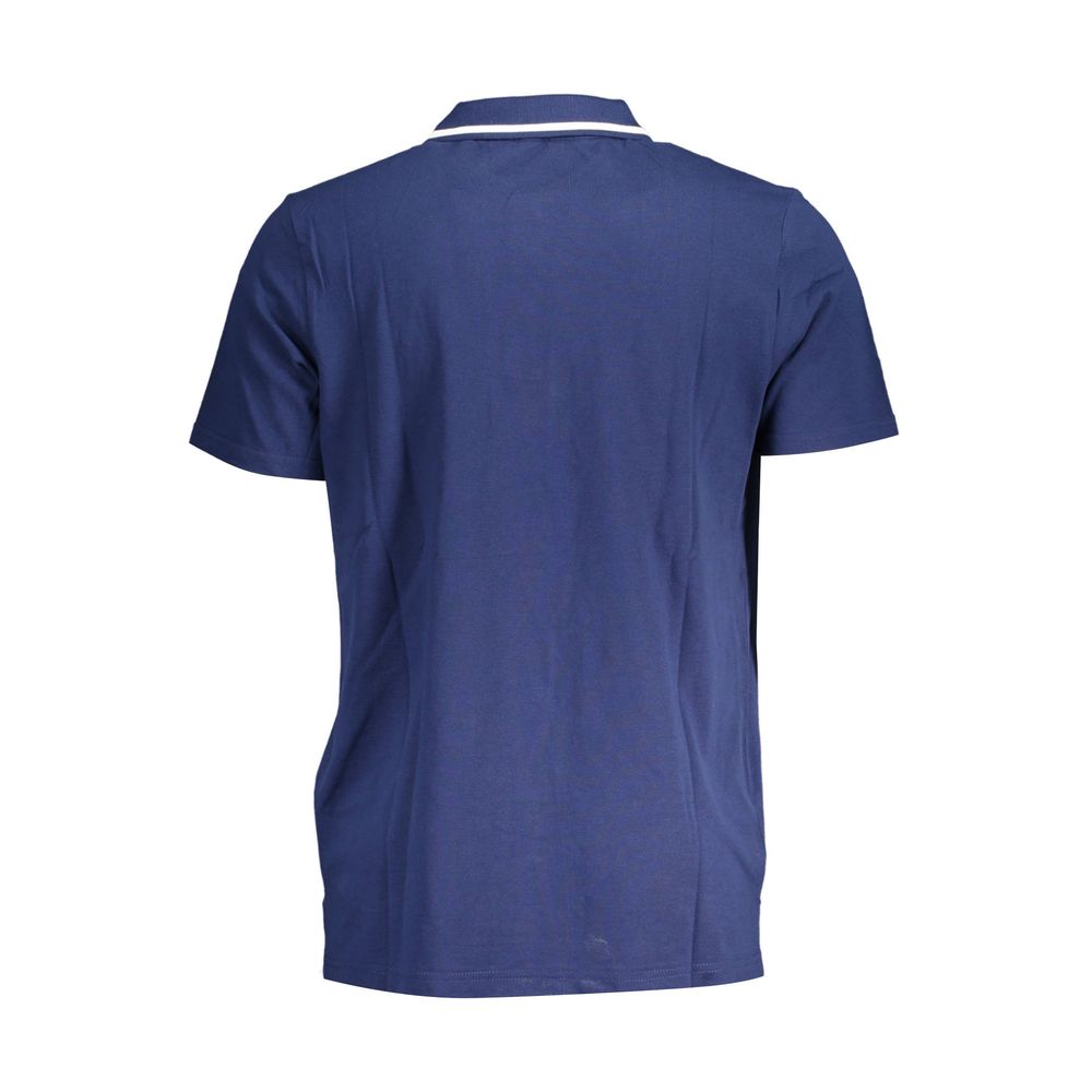 Classic Blue Cotton Polo with Contrast Details-Fila-LabelTerrace.com
