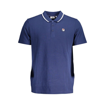 Classic Blue Cotton Polo with Contrast Details-Fila-LabelTerrace.com