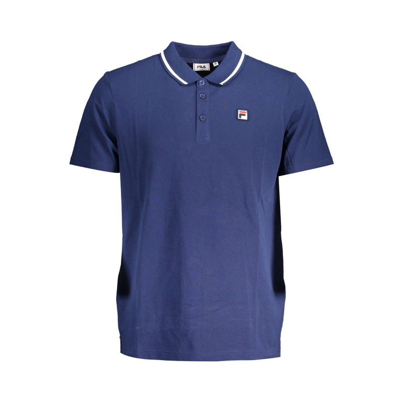 Classic Blue Cotton Polo with Contrast Details-Fila-LabelTerrace.com
