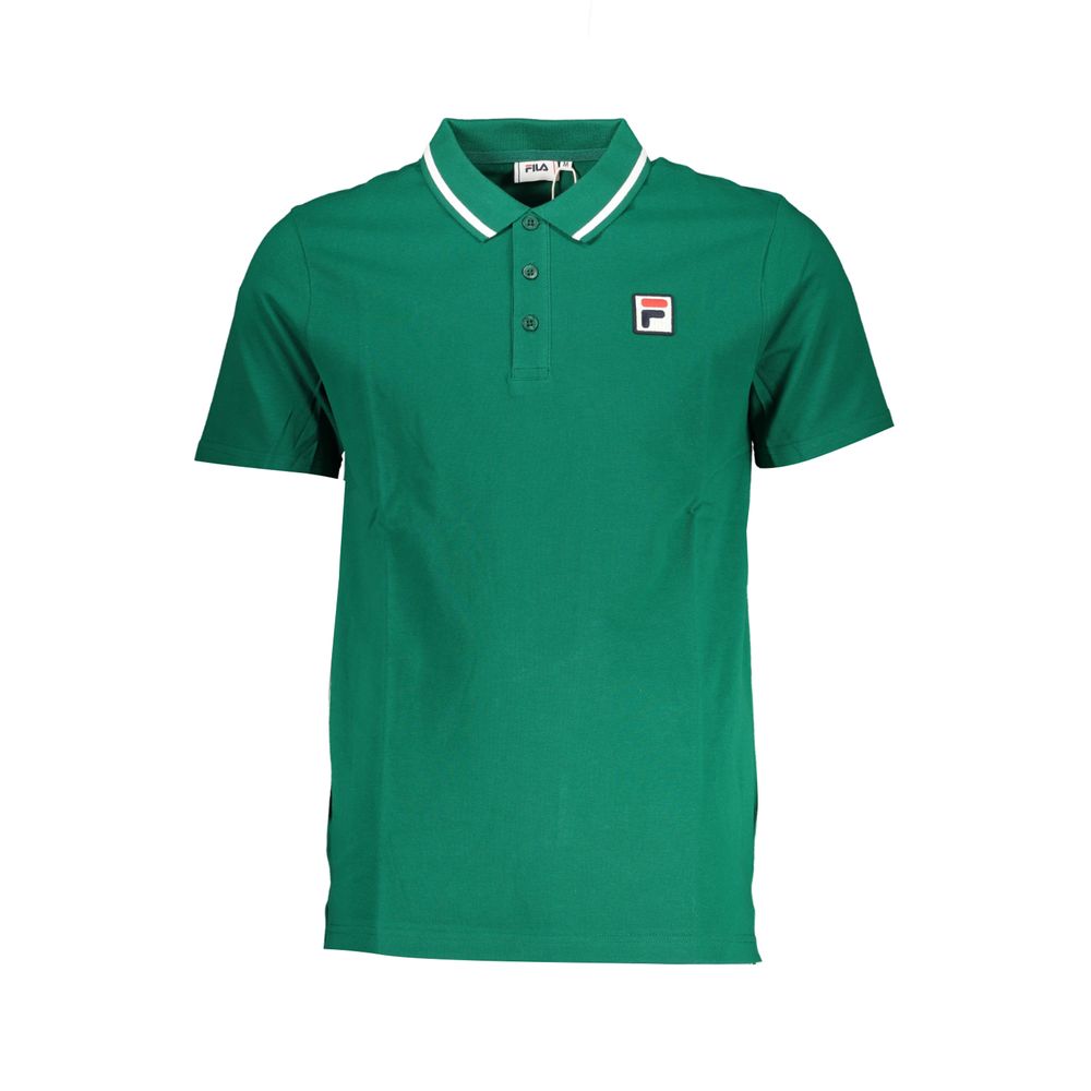 Classic Green Cotton Polo with Contrast Details-Fila-LabelTerrace.com