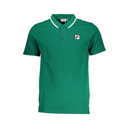 Classic Green Cotton Polo with Contrast Details-Fila-LabelTerrace.com