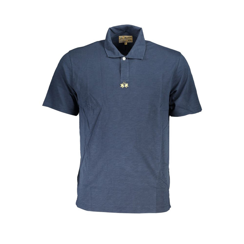 Classic Short-Sleeved Blue Polo-La Martina-LabelTerrace.com