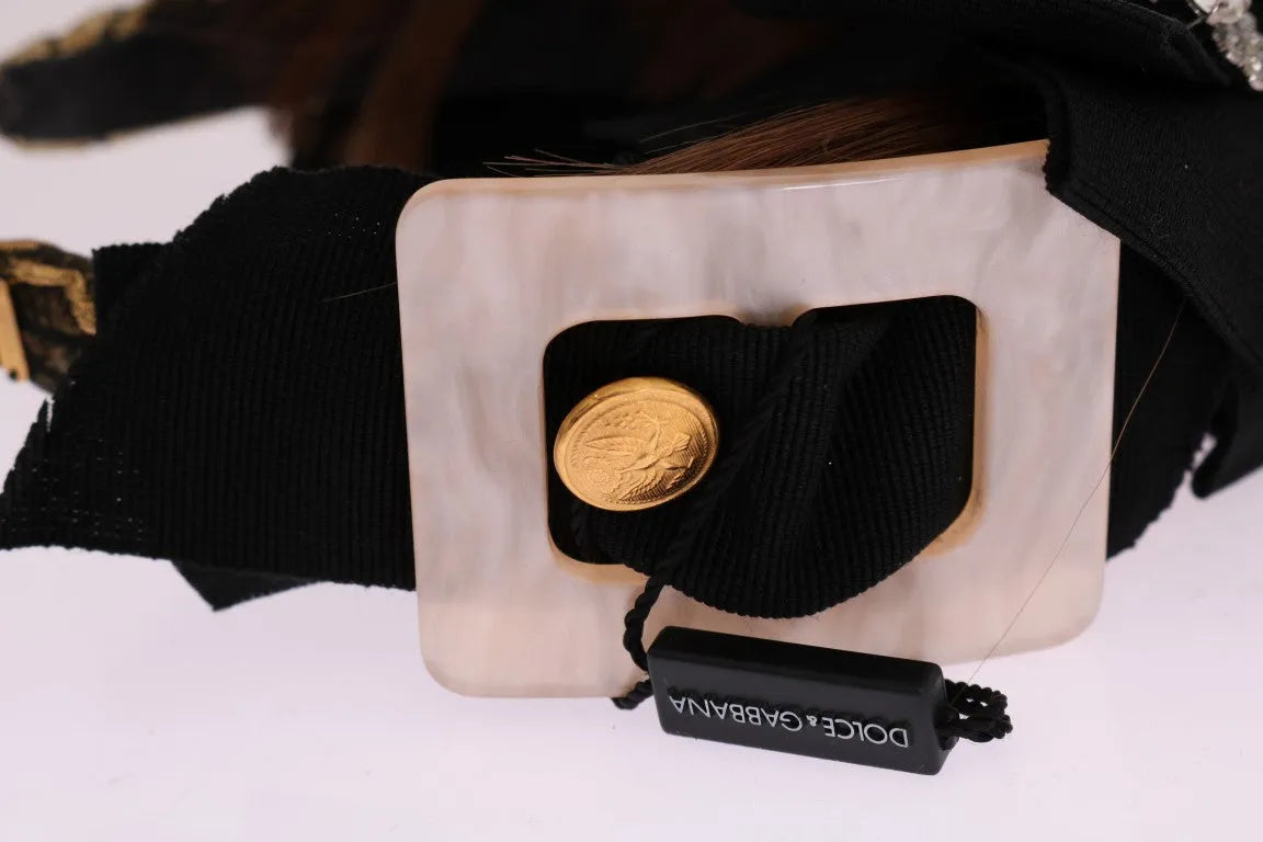 Clear Crystal Brown Hair Headband-Dolce & Gabbana-LabelTerrace.com