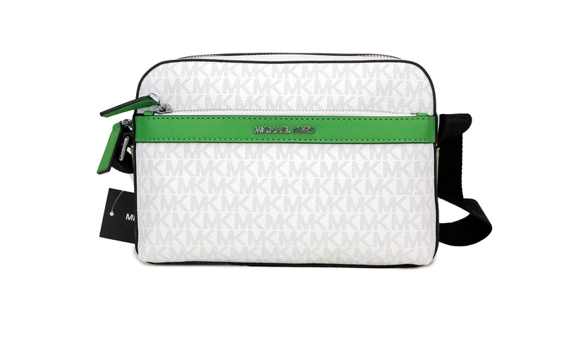 Cooper Small Bright White Palm Signature PVC Utility Crossbody Bag-Michael Kors-LabelTerrace.com