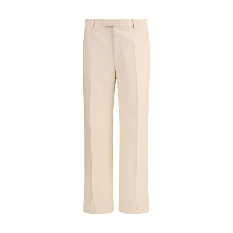 Cream Fleece Wool Dress Pants
