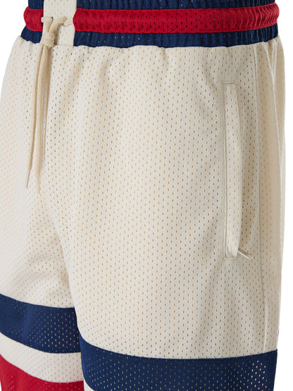 Cream polyester Logo Shorts-Gucci-LabelTerrace.com