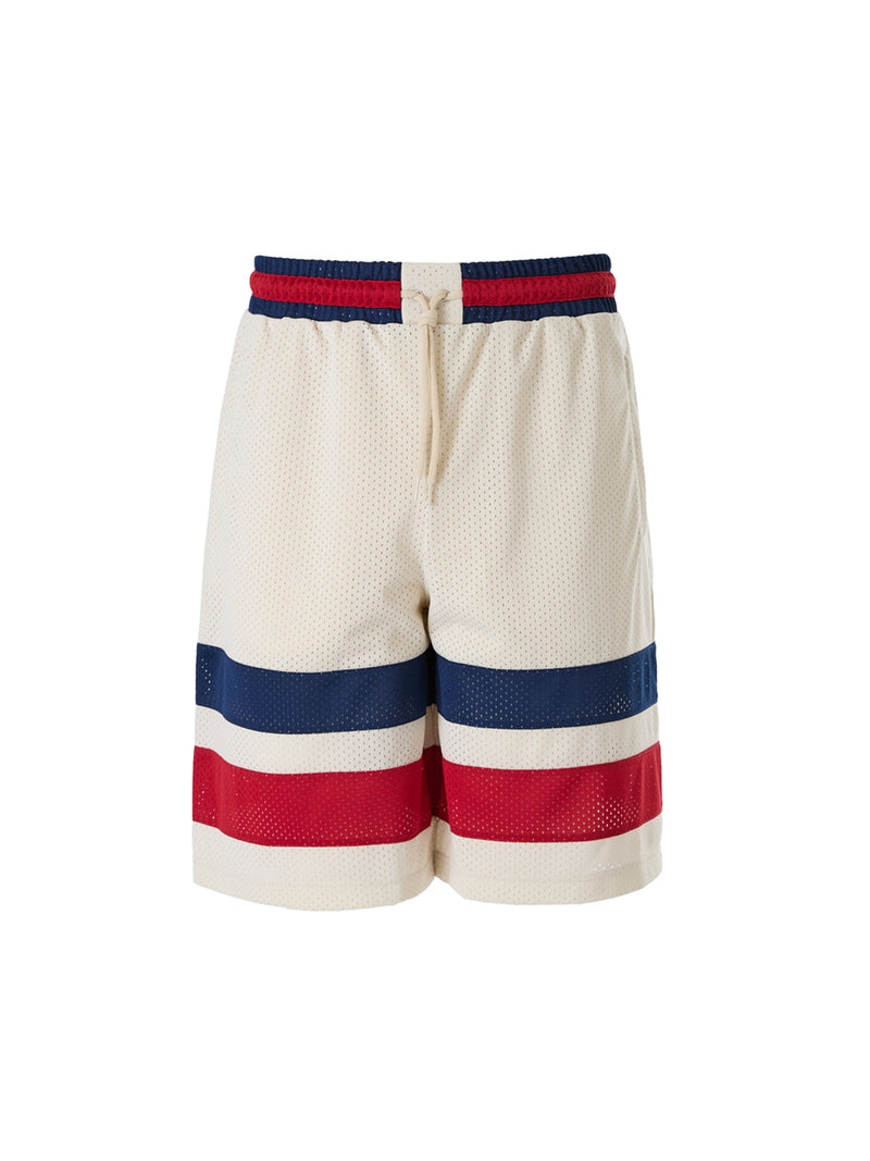 Cream polyester Logo Shorts-Gucci-LabelTerrace.com