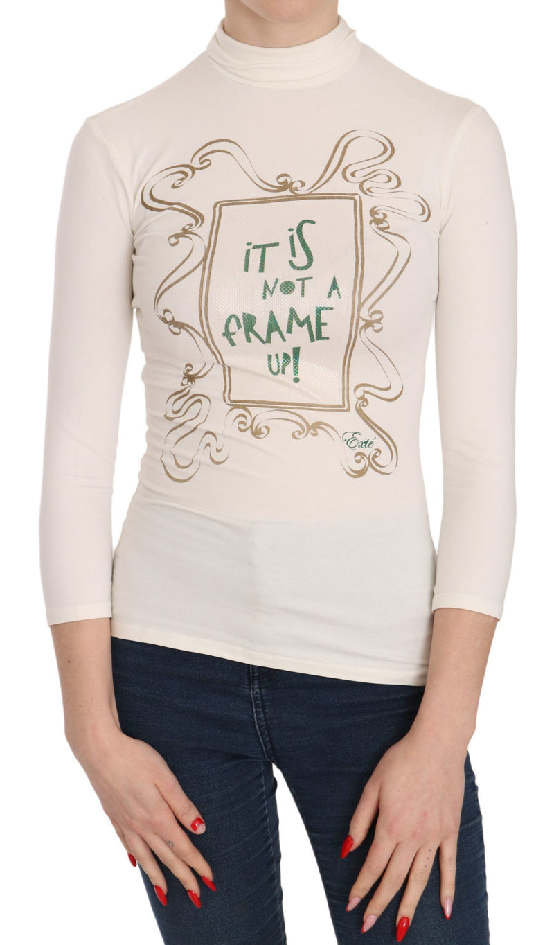 Crew Neck It Is Not A Frame Up! Print Blouse-Exte-LabelTerrace.com