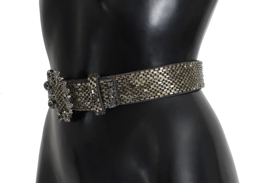 Crystal Buckle Sequined Waist Belt-Dolce & Gabbana-LabelTerrace.com