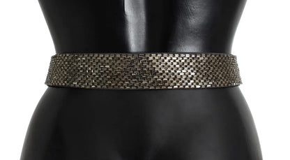 Crystal Buckle Sequined Waist Belt-Dolce & Gabbana-LabelTerrace.com