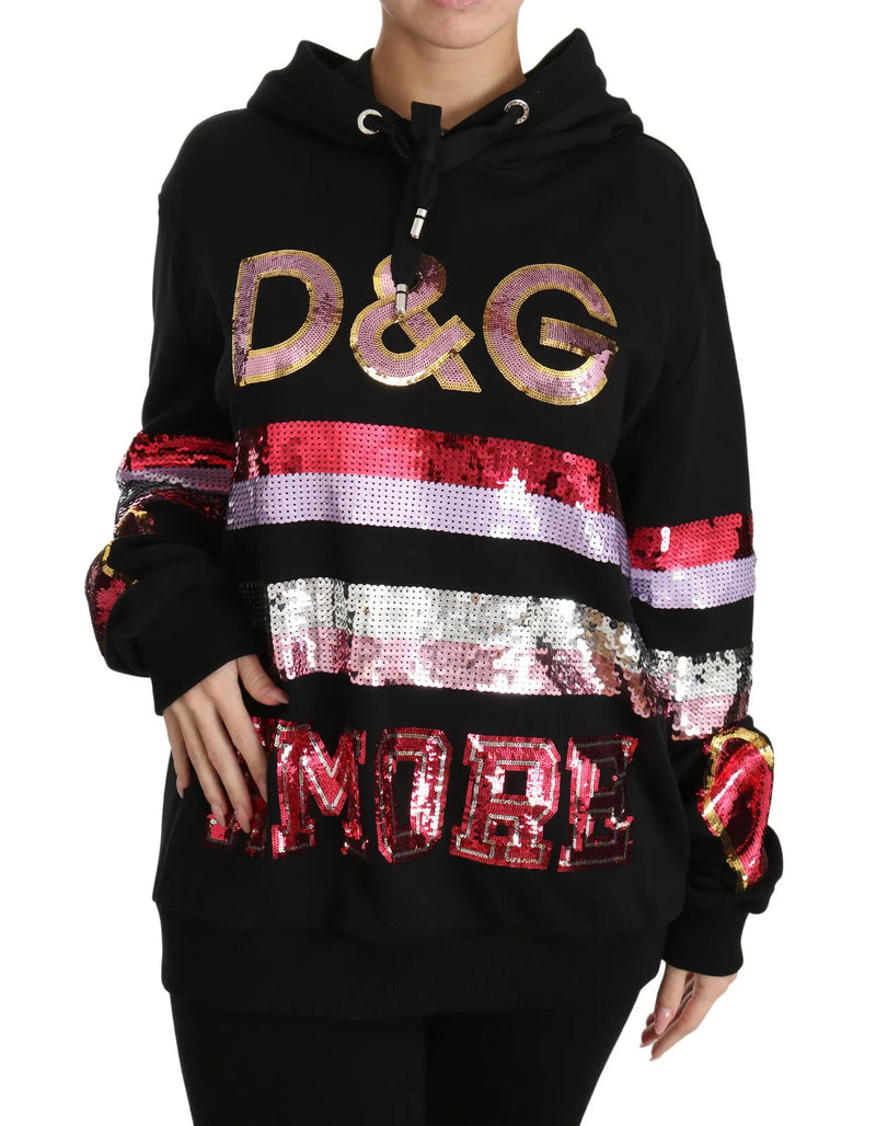 DG Sequined Hooded Pullover Sweater-Dolce & Gabbana-LabelTerrace.com